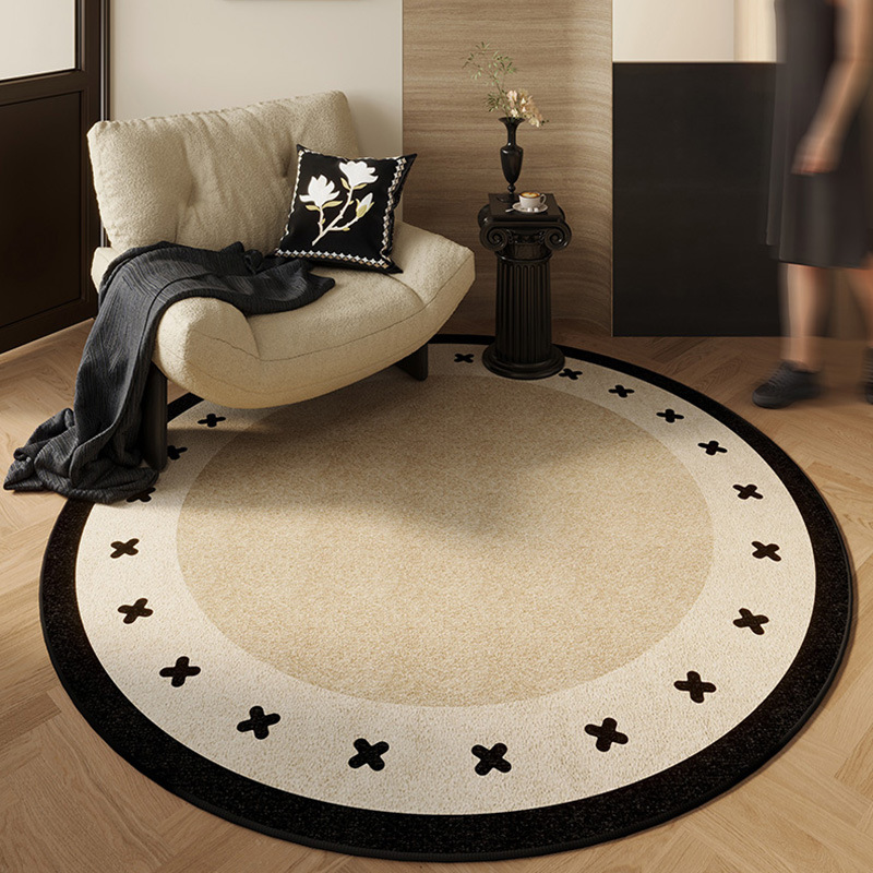 Round Vintage French-style Living Room Rug