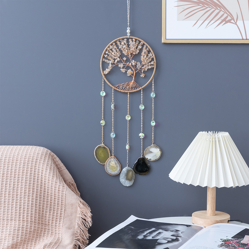 Natural Agate Crystal Crushed Stone Dream Catcher - Image 24
