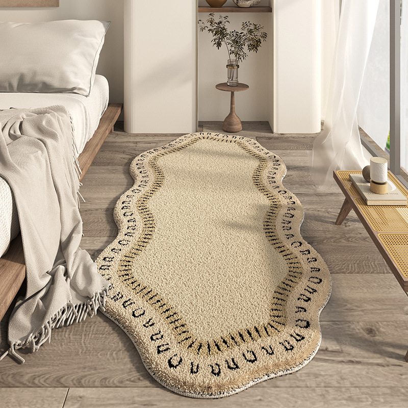 Japanese-style Household Bedroom Irregular-shaped Cashmere-look Modern Minimalist Floor Mat - Image 3