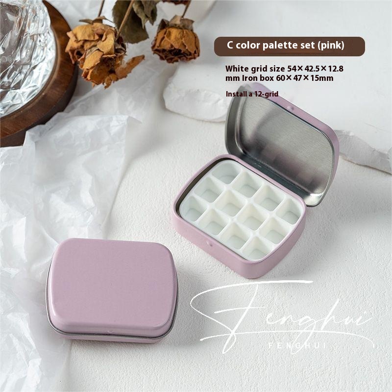 Manicure Watercolor One-piece Flip Small Iron Box 24-piece Portable Mini Palette - Image 3