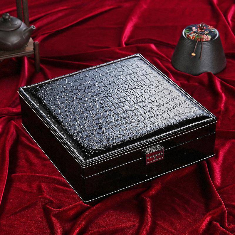 Fashion Leather Double Layer Jewelry Storage Box - Image 3