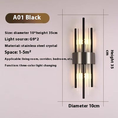 Crystal Wall Lamp Living Room Background Wall Stairs Aisle Light - Image 3