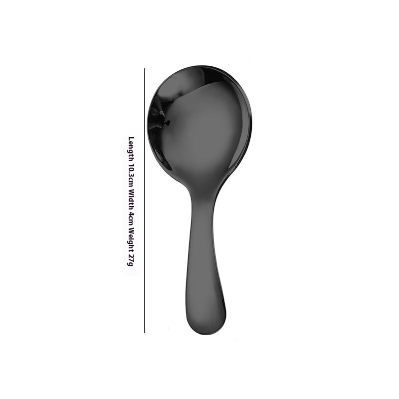Stainless Steel Short Handle Round Head Shell Spoon Fork - Image 5