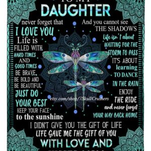 Personalize My Daughter's Dragonfly Blanket Christmas Gift