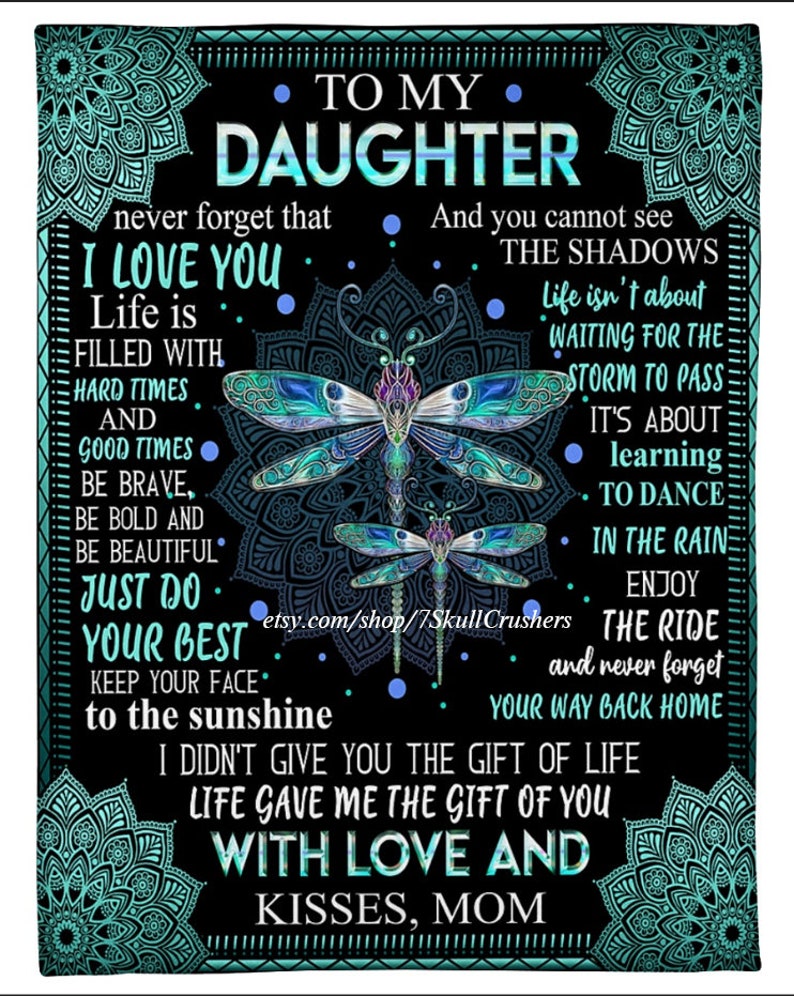 Personalize My Daughter's Dragonfly Blanket Christmas Gift