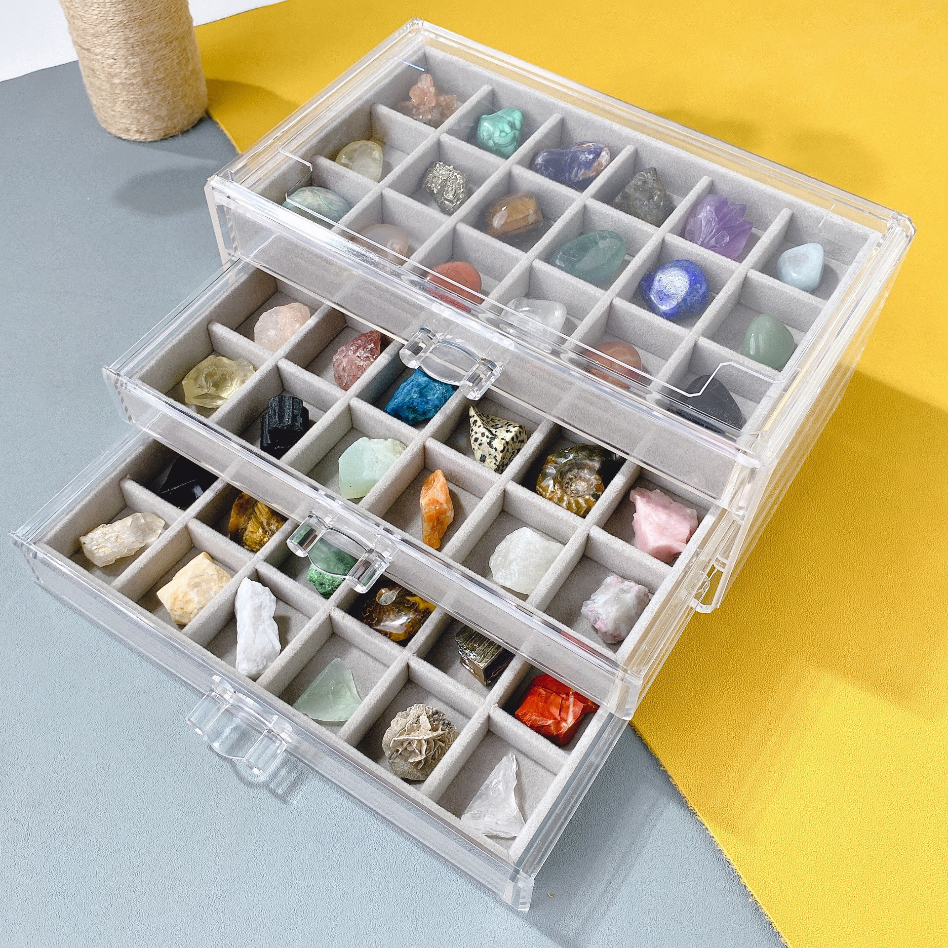 Natural Crystal Raw Stone Children's Gem Ore Specimen Box