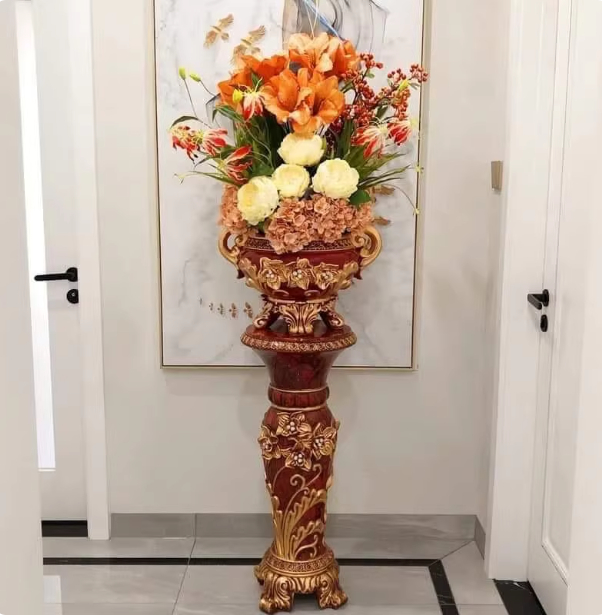 Minimalist Modern Fiberglass Vase With Roman Column Design For Floor Display - Image 2