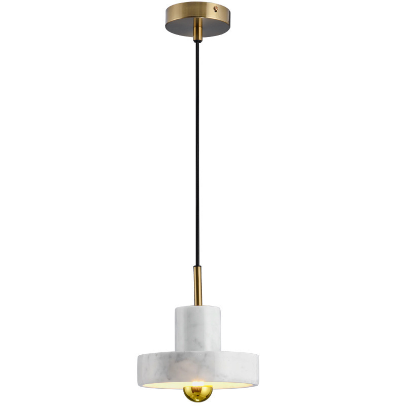 Simple Modern Bedroom Brass Marble Chandelier