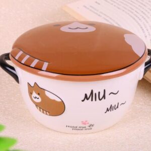 The new cartoonpottery and porcelain bowl creative tableware instant noodles household instant noodle bowl lunch box factory wholesale