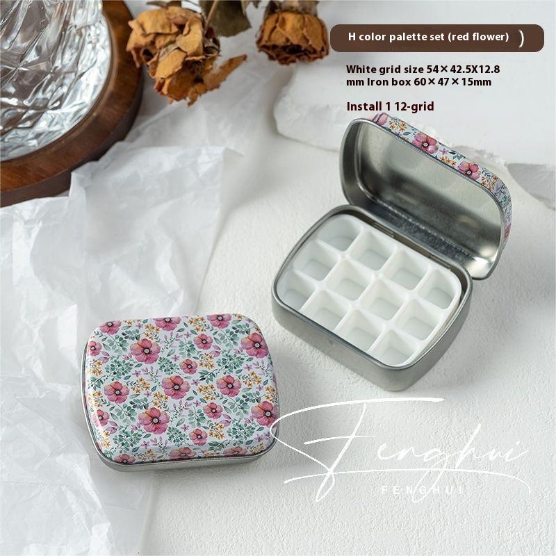 Manicure Watercolor One-piece Flip Small Iron Box 24-piece Portable Mini Palette - Image 8
