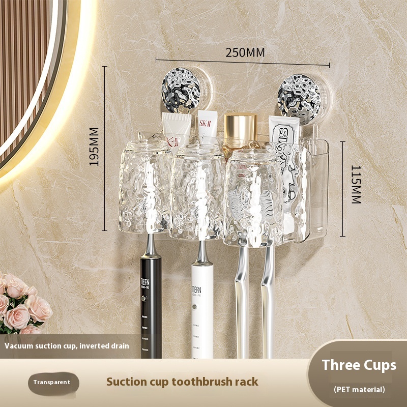 Suction Cup Type Wall-mounted Punch-free Good-looking Bathroom Toothbrushing Set Family Set - Image 2