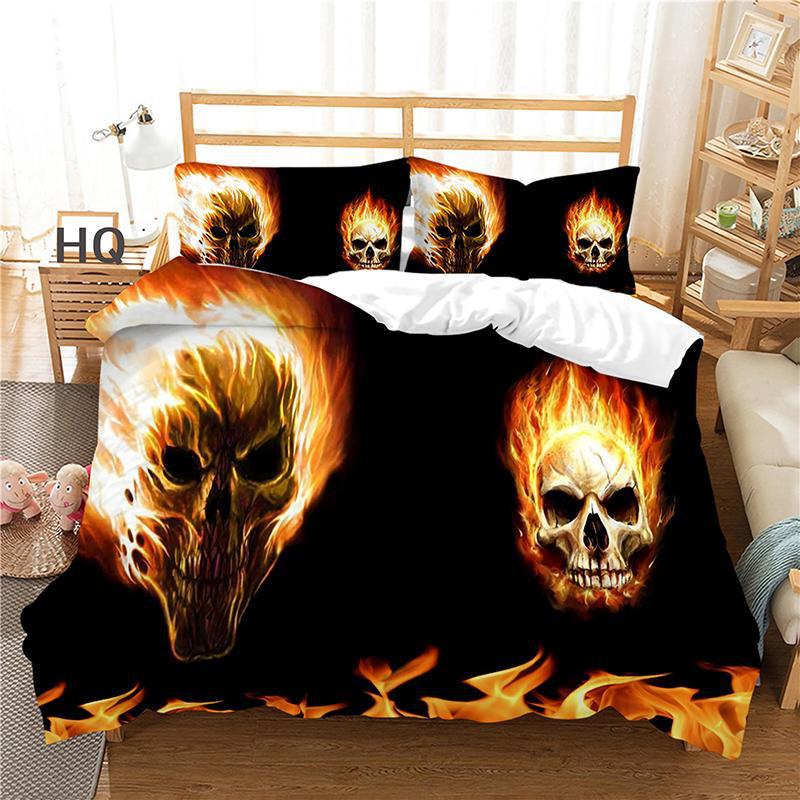 3D Digital Print Three Or Four-Piece Skull Pillowcase And Duvet Cover Set - Image 7