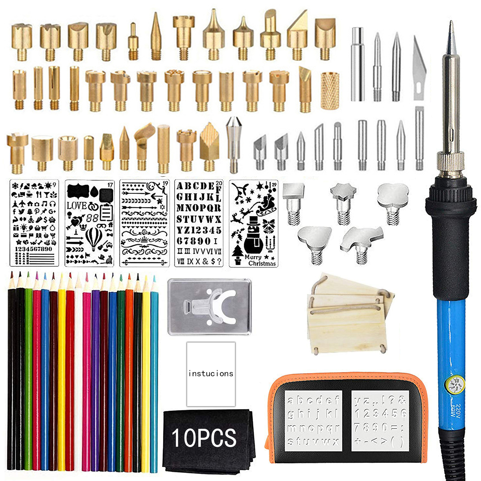 Electric iron set 28 pieces of adjustable temperature brush - Image 3