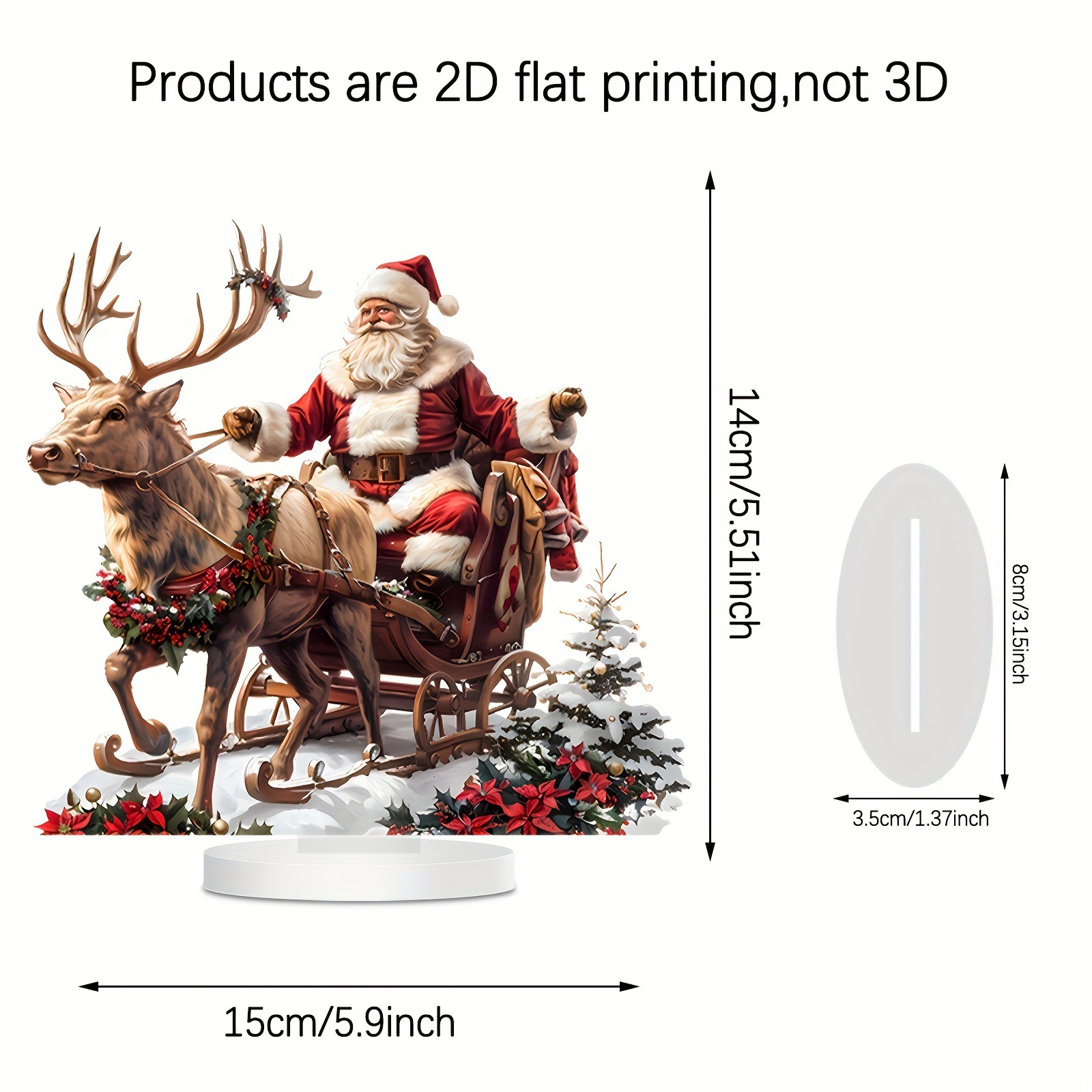 Santa Claus Sled Acrylic Decoration Beautification Potted Prop Courtyard Outdoor Lawn