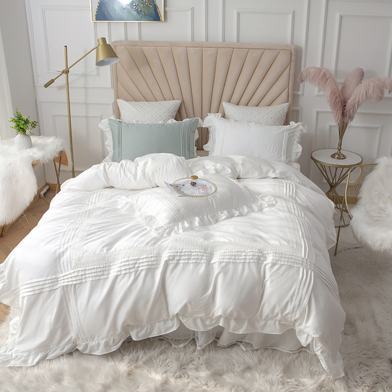 Lace Bed Skirt Quilt Cover Girl Heart Household Bedding Korean Princess Style Four-piece Quilt Cover - Image 3