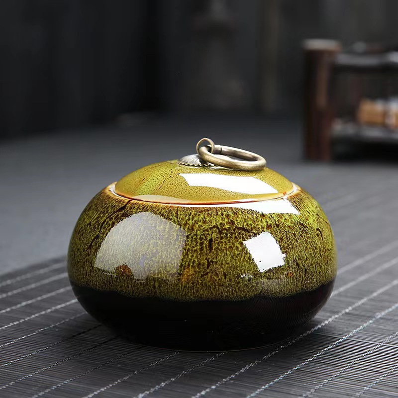 Kiln Transmutation Ceramic Tea Can Wake Up Portable Travel Storage - Image 3
