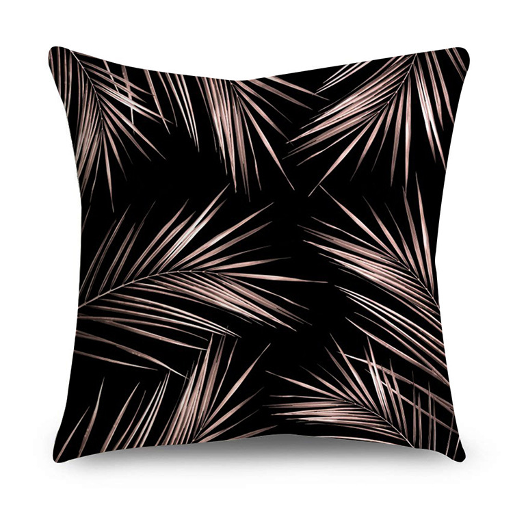 Rose Gold Polyester Pillow Cover Black Gold Element Cushion Throw Pillowcase - Image 15
