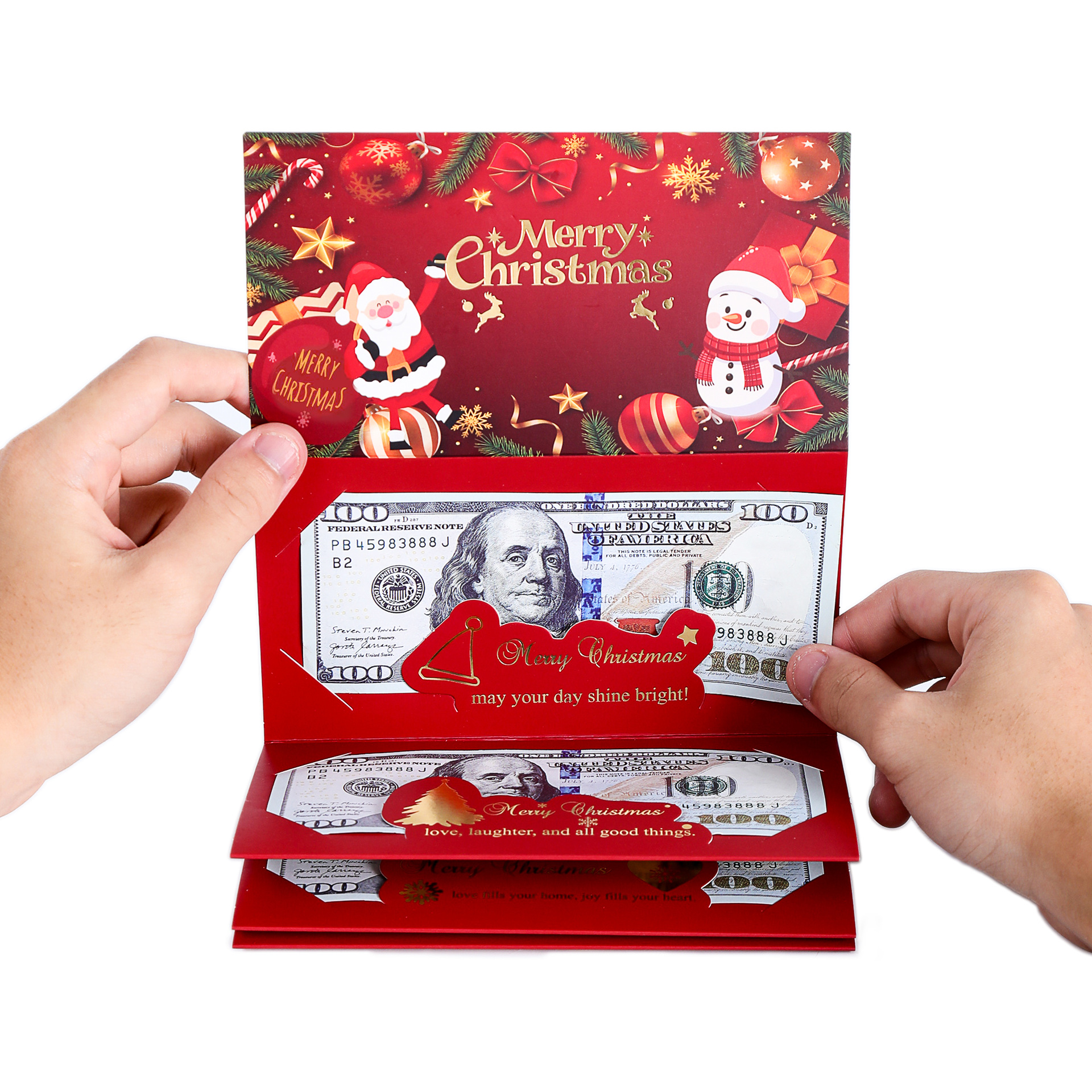 New 6-card Red Envelope Christmas Gilding Folding Red Envelope
