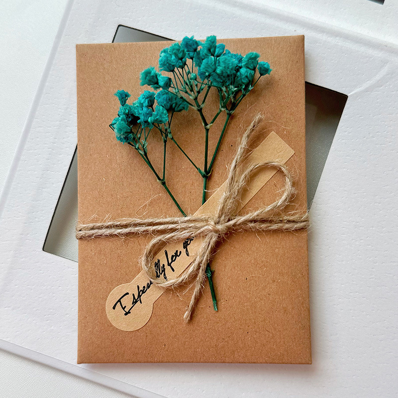 Starry Sky Dried Flower Handwritten Thank You Greeting Card - Image 5