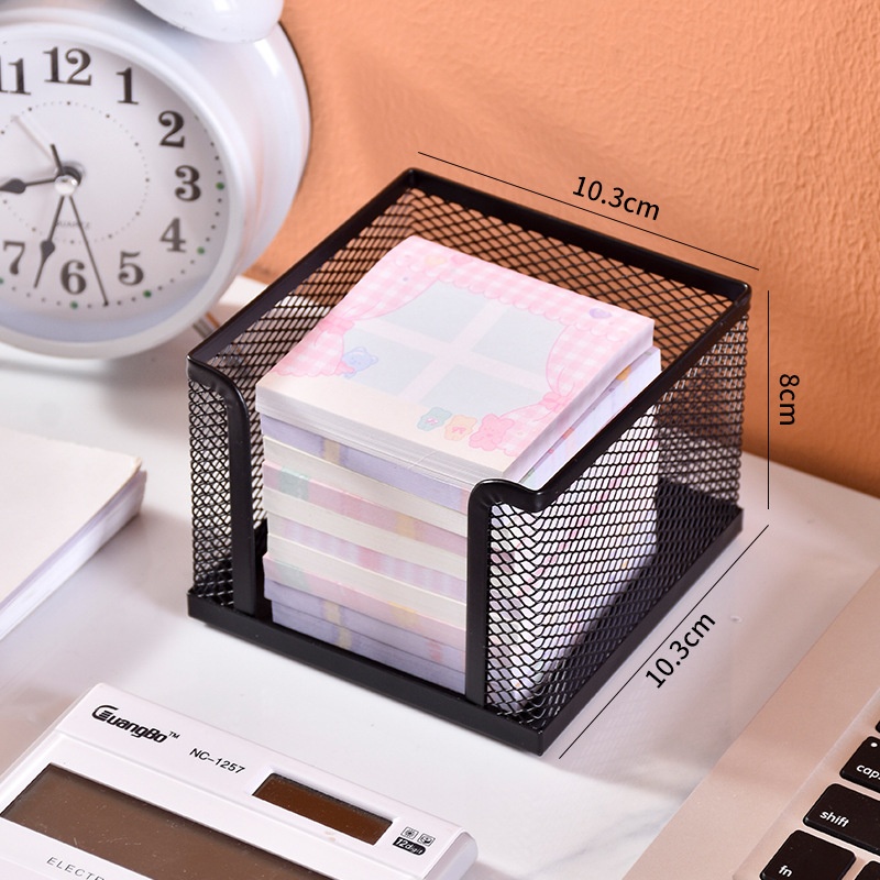 Wire-mesh Desktop Sticky Note And Sundries Organizer