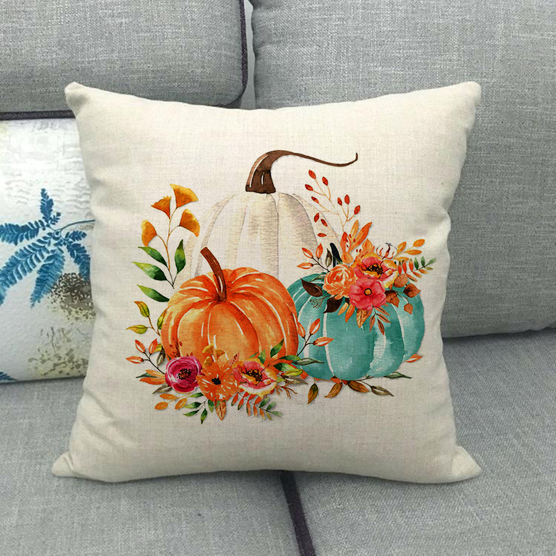 Painted pumpkin linen pillowcase - Image 11