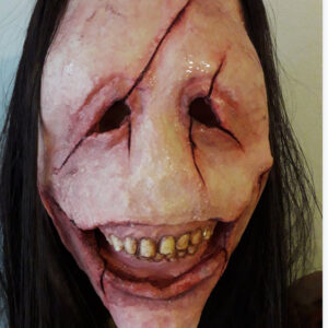 Scary Long Hair Demon Mask With Teeth