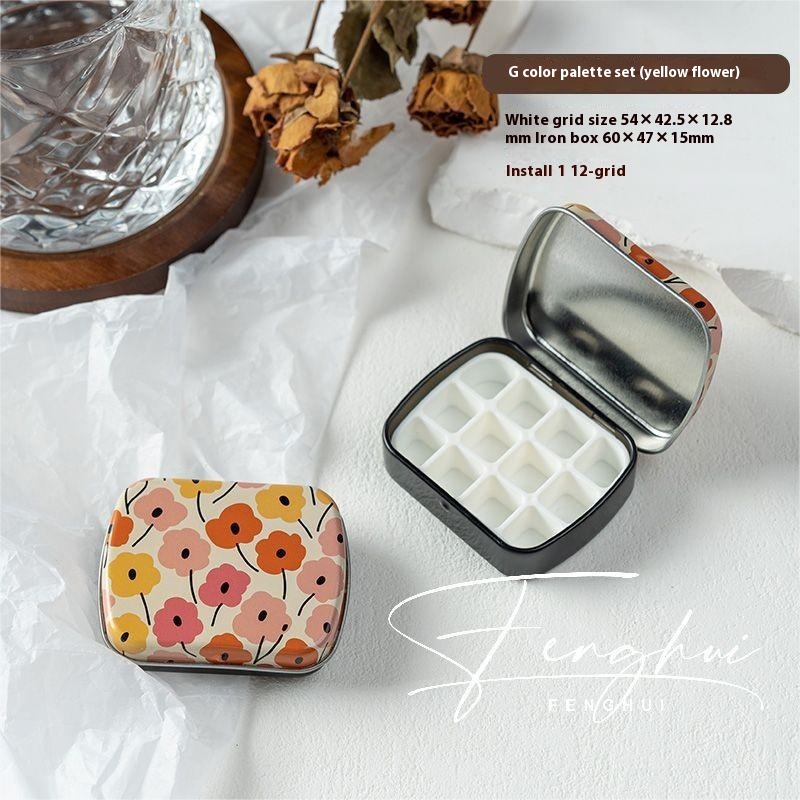 Manicure Watercolor One-piece Flip Small Iron Box 24-piece Portable Mini Palette - Image 7