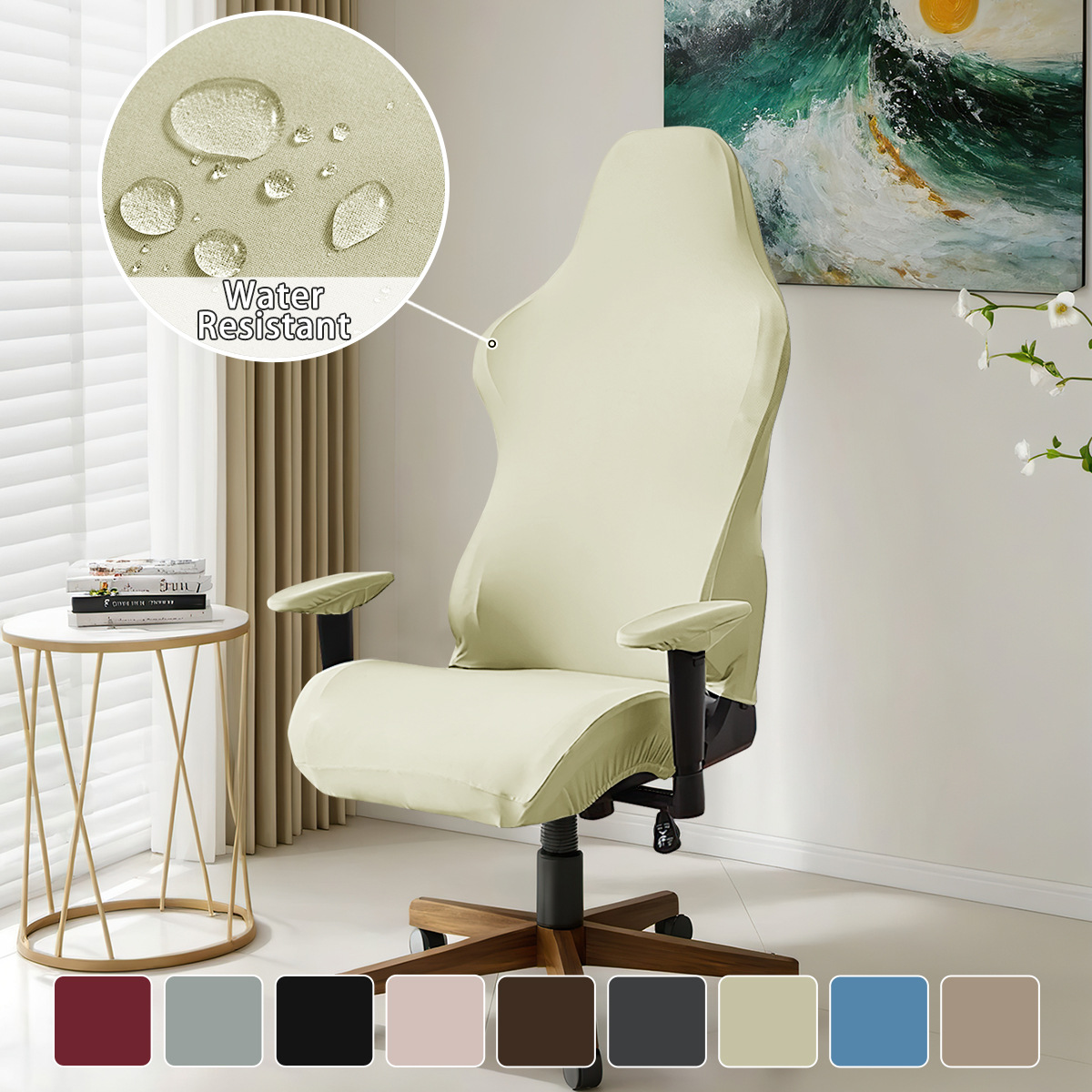 Polar Fleece Elastic Dustproof E-sports Swivel Chair Cover - Image 14