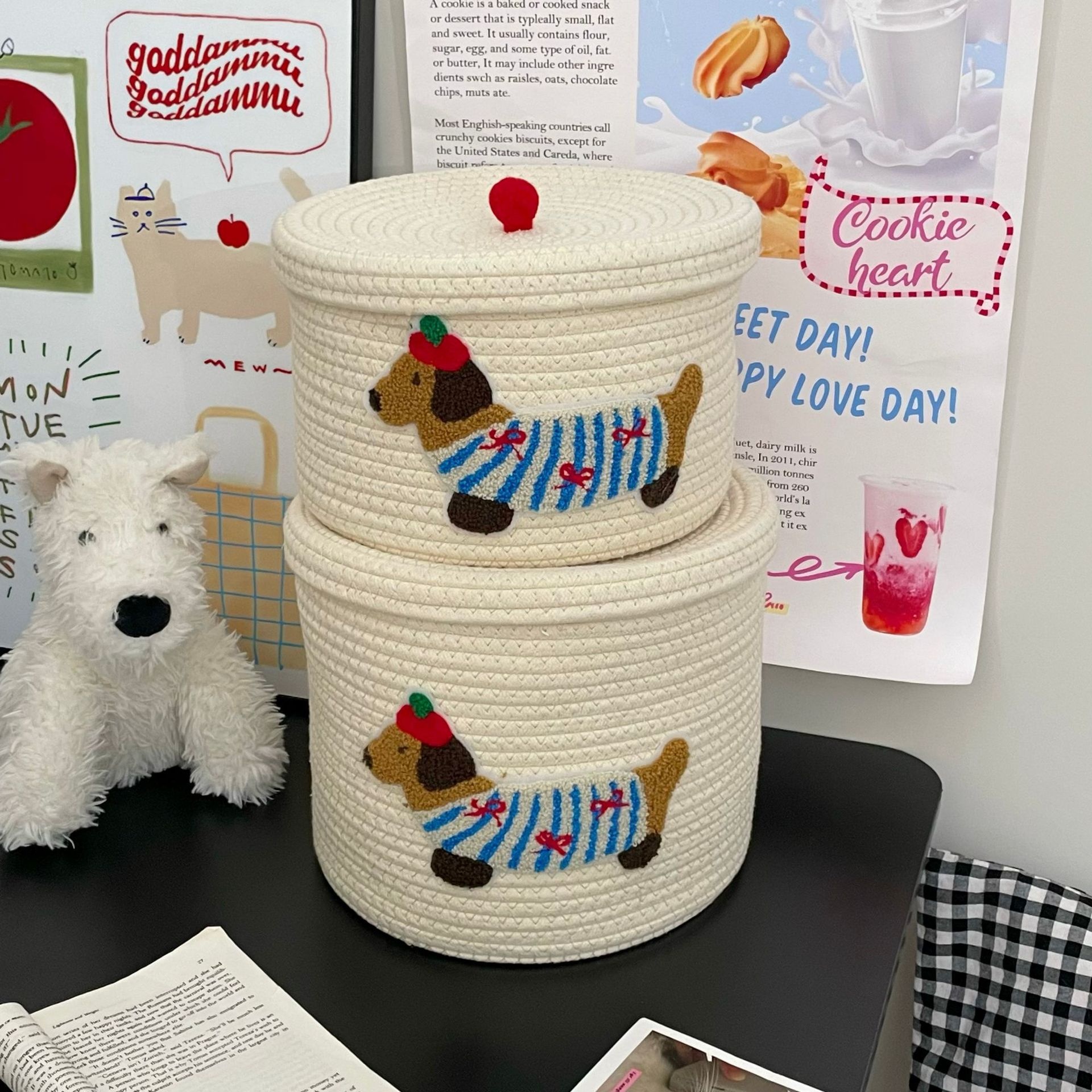 Cute Cotton Thread Woven Storage Basket - Image 4