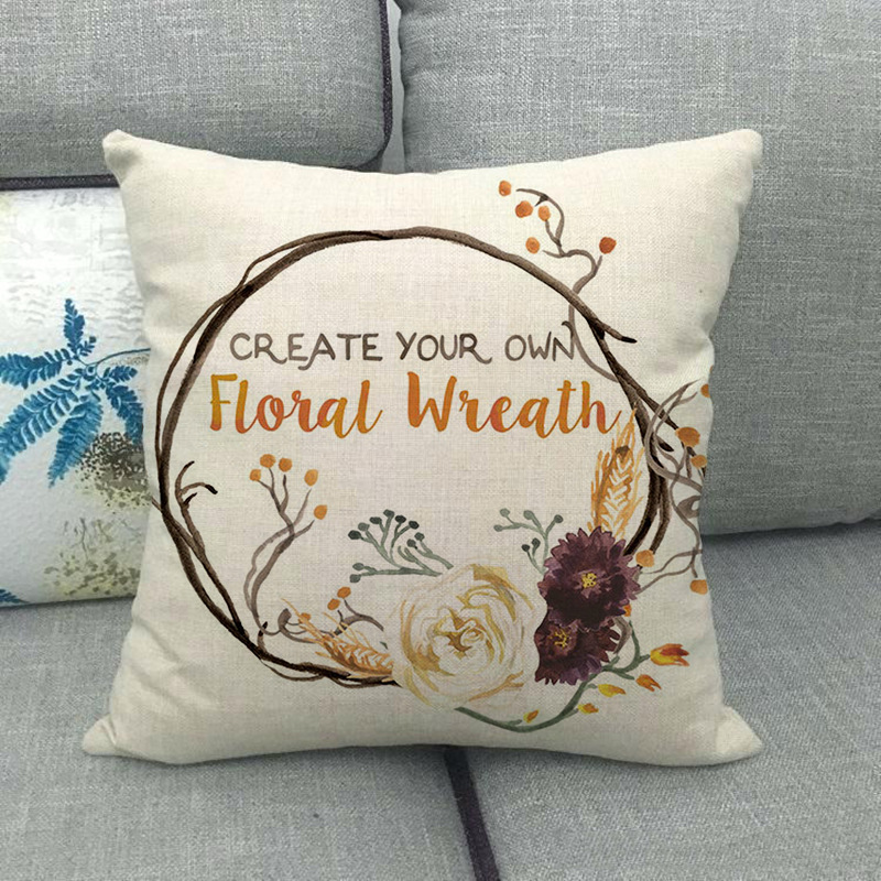 Painted pumpkin linen pillowcase - Image 3