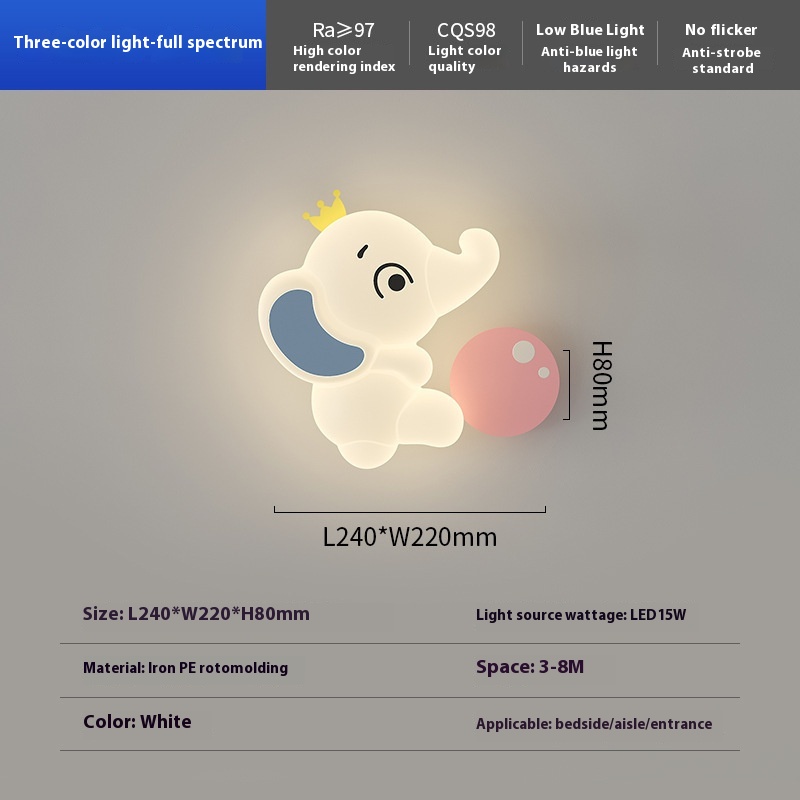Children's Cream Style Creative Cartoon Elephant Light - Image 3