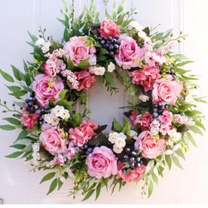 Natural Rattan Ring Simulation Berry European Rose Wreath