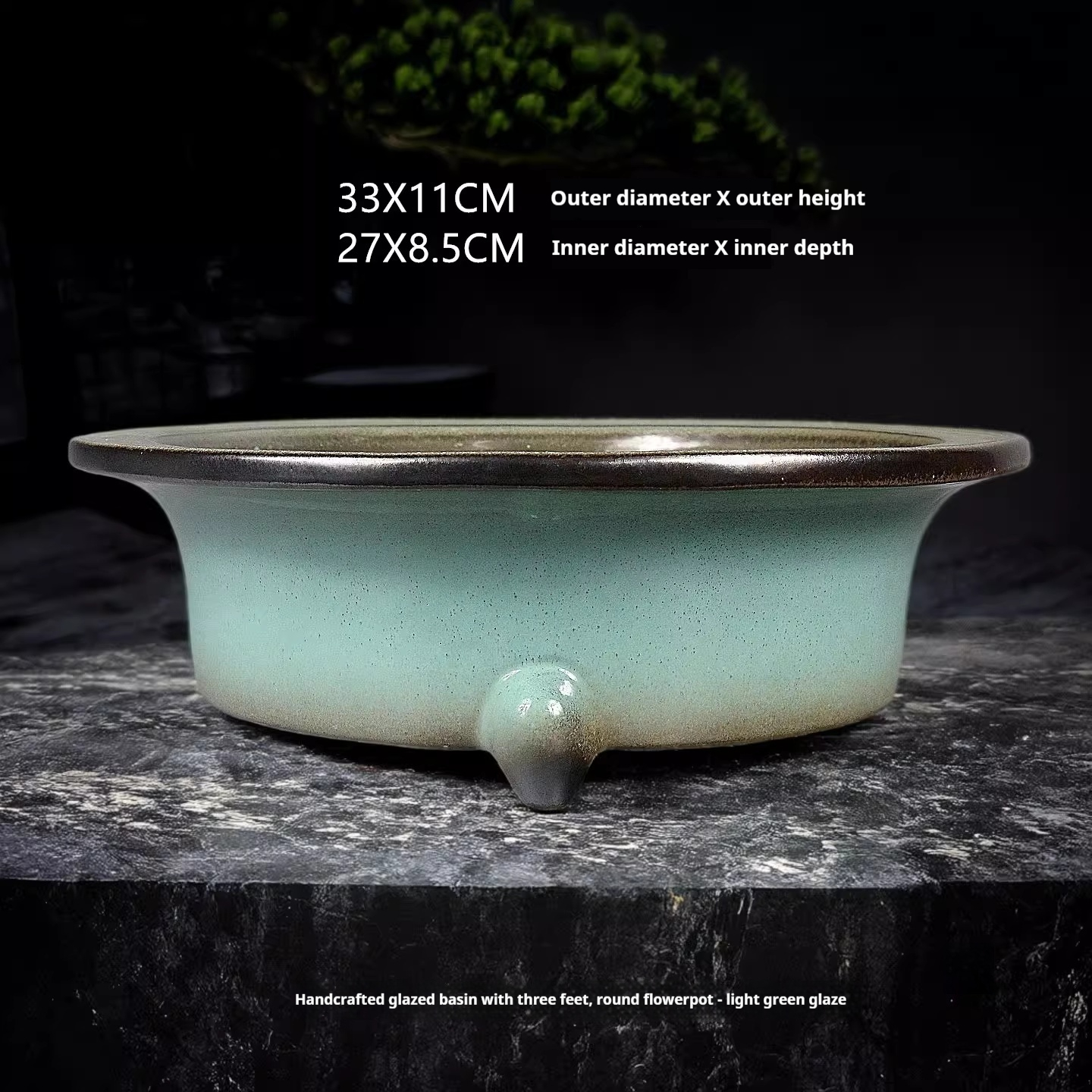 Zisha Fine-Grade Colored-Glaze Bonsai Flower Pot