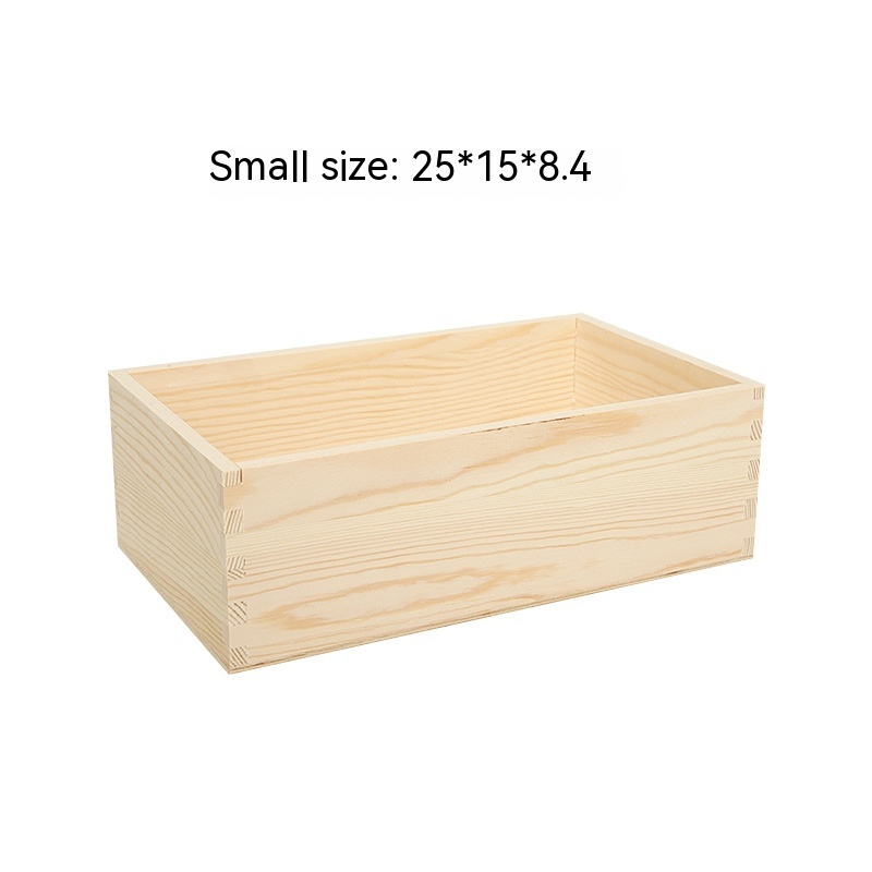 Wooden Storage Box Uncovered Retro Rectangular Sundries Cosmetic - Image 6