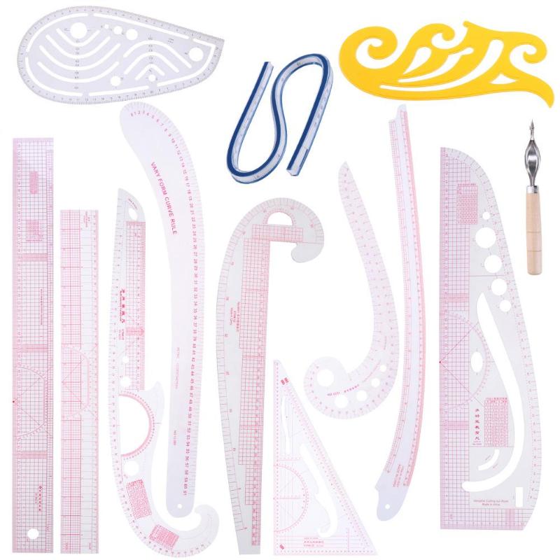 Multi-Function Curve Ruler Set, Multi-Purpose Cutting Ruler