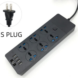 New 3000W Power Strip With Built-in 4USB Interface, 6 Direct Power Sockets, 2M Cable, High-power Strip