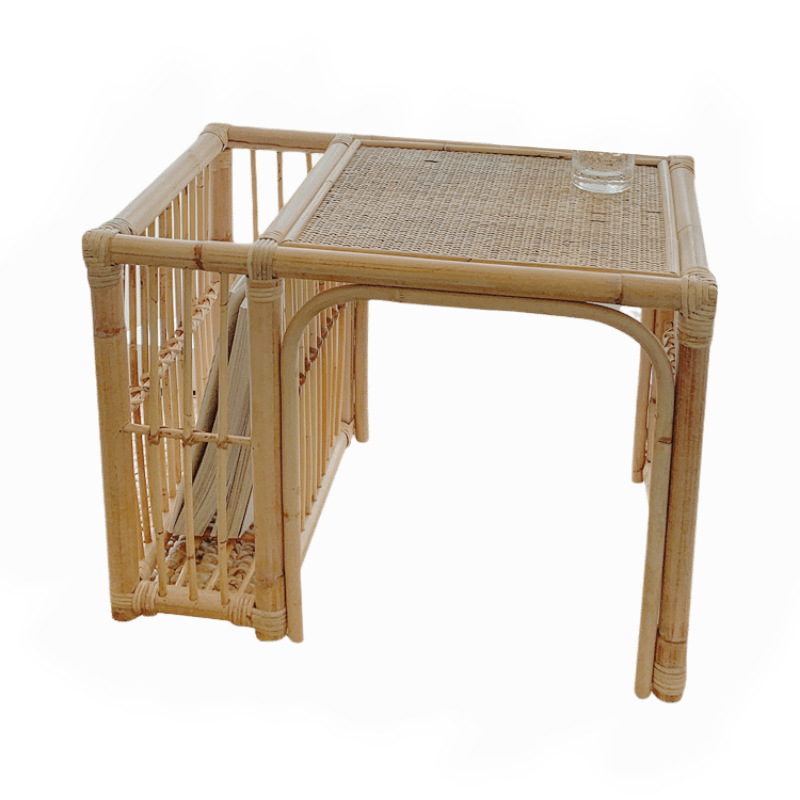 Wicker Japanese-style Square Tea Table Tatami-style Storage Coffee