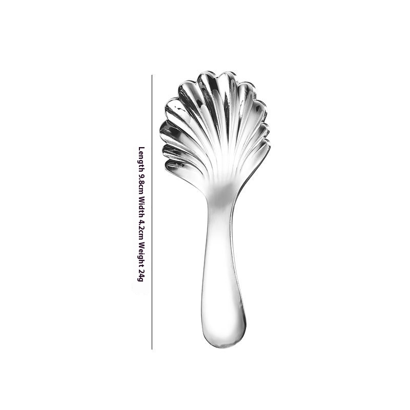 Stainless Steel Short Handle Round Head Shell Spoon Fork - Image 11