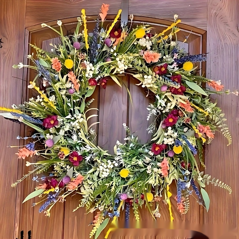 Simulated Plant Wildflower Wreath Ornament