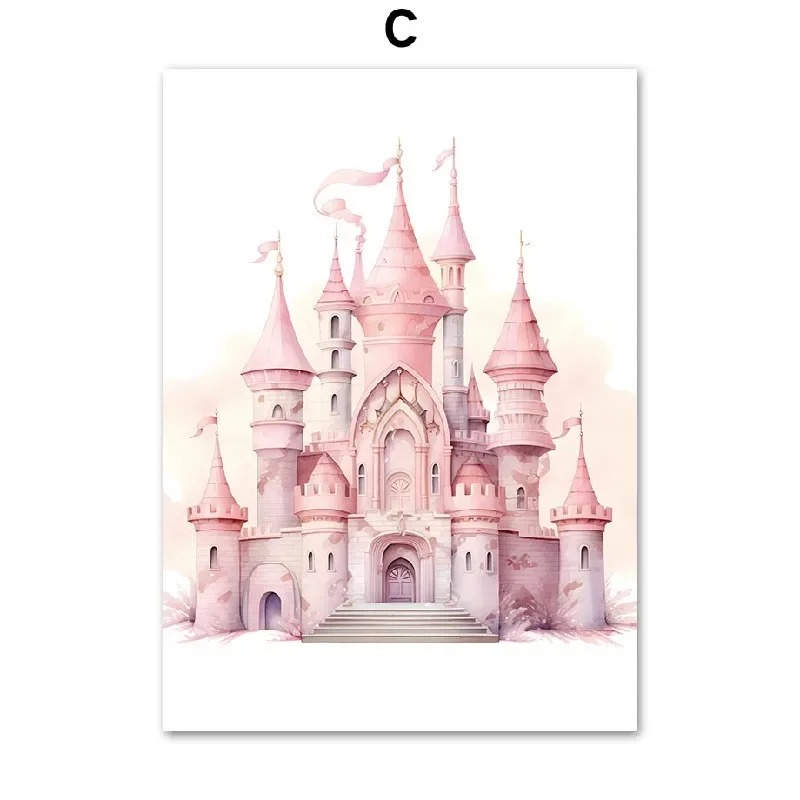 Rainbow Castle Crown Wall Painting Canvas Painting - Image 3