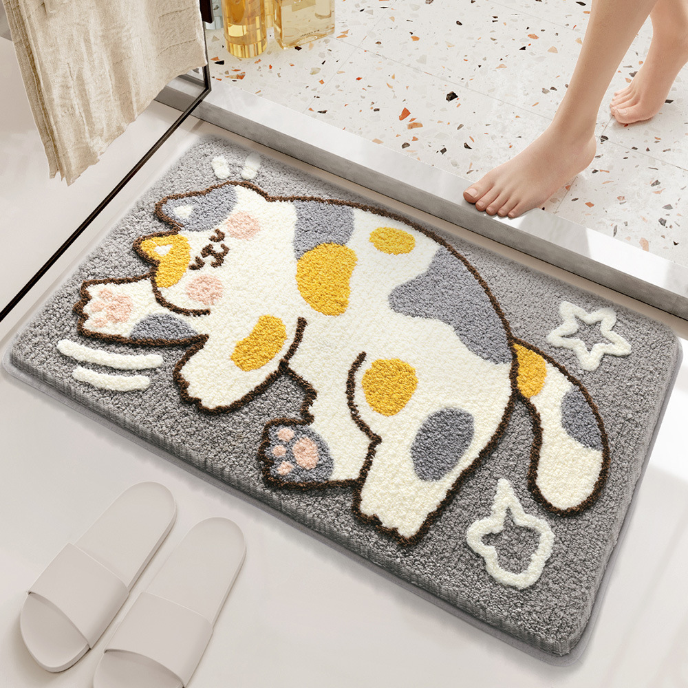 Flocked Home Doormat Bathroom Rug Absorbent Non-slip Mat Bedroom Foot Pad - Image 11