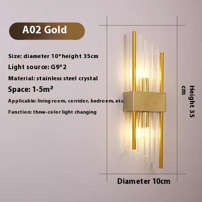 Crystal Wall Lamp Living Room Background Wall Stairs Aisle Light - Image 5