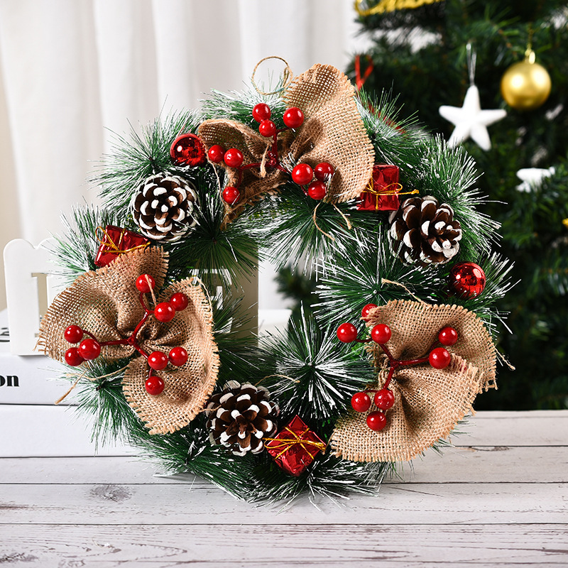 Handmade Simulation Of Christmas Wreath Hanging On The Door - Image 2