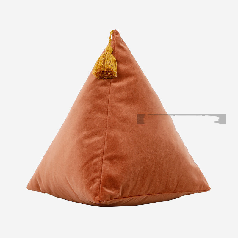 Triangular Pyramid Triangular Three-dimensional Shaped Zongzi Shaped Velvet Pillow Sofa Living Room Pillow Bed - Image 2