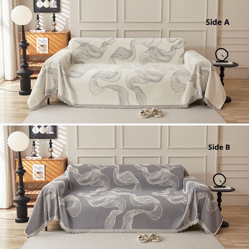 Chenille Sofa Towel Four Seasons Universal Simple Line Sofa Cover Cloth - Image 2