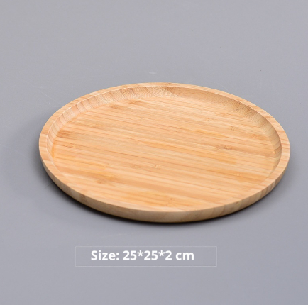 Japanese-style Bamboo Wooden Tray Rectangle Round Cake Pizza Tea Plate - Image 9