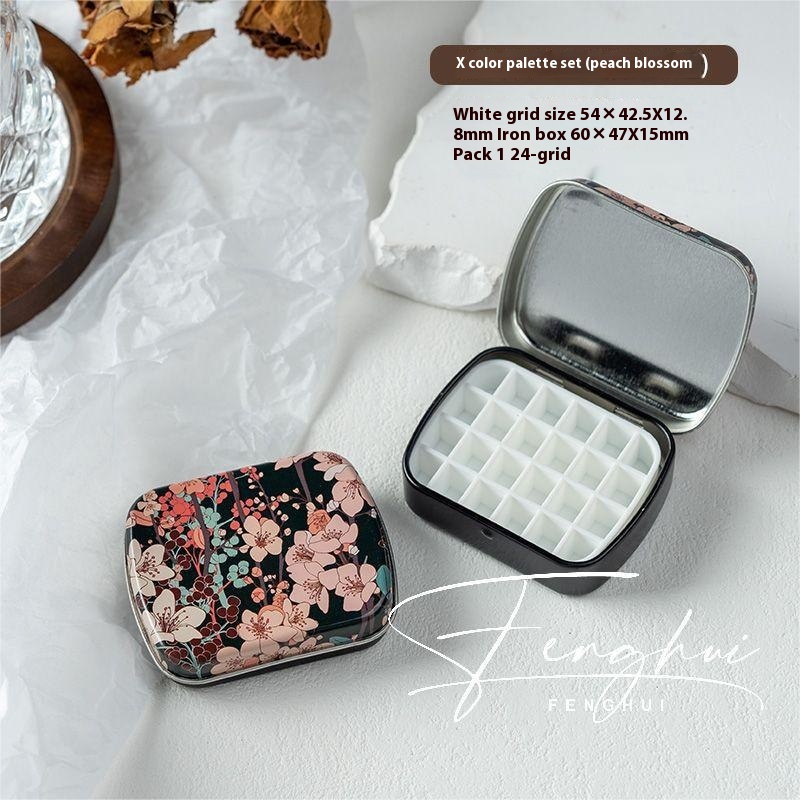 Manicure Watercolor One-piece Flip Small Iron Box 24-piece Portable Mini Palette - Image 24