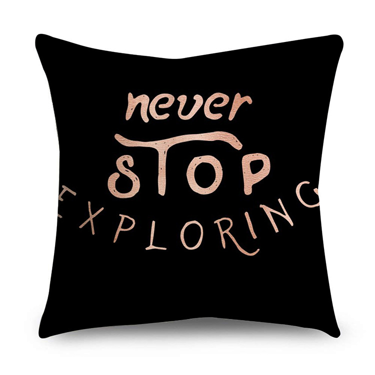 Rose Gold Polyester Pillow Cover Black Gold Element Cushion Throw Pillowcase - Image 40