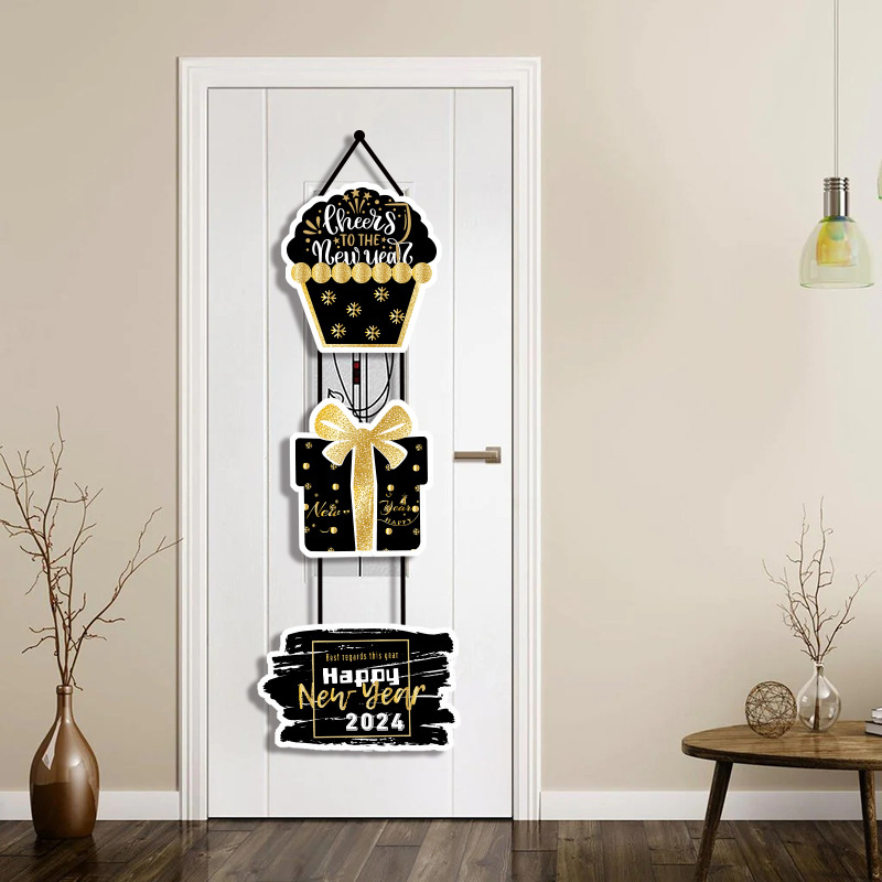 New Year Door Hanging Happy NewYear Theme Party Cake Gift Box Series
