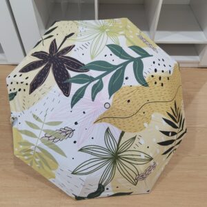 Printed automatic umbrella-yellow-colored tape + glass fiber iron bone-1